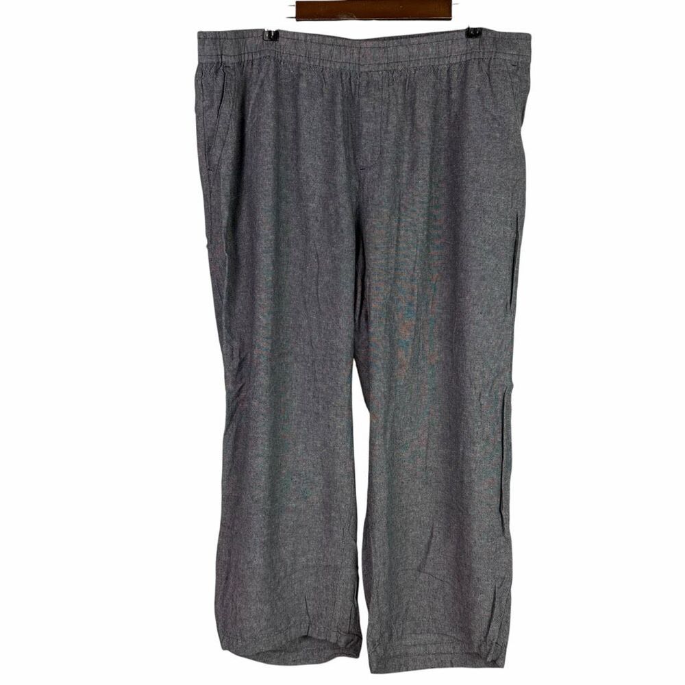 Old Navy size 2X High Waisted Linen Blend Wide Leg Pant Blue